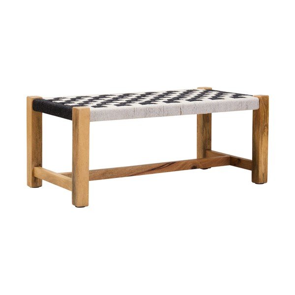 Fekete-fehér tömörfa pad Satna – Premier Housewares