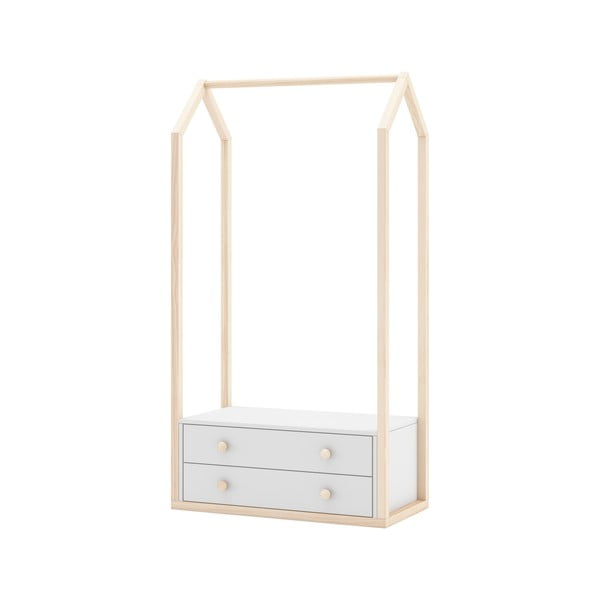 Fehér gyerek nyitott ruhásszekrény 80x170 cm Esteban – Marckeric-image-4