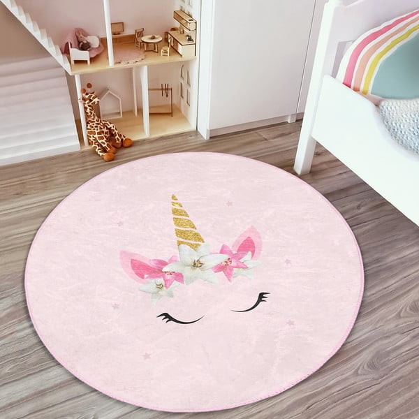 Rózsaszín gyerek szőnyeg ø 100 cm Comfort – Mila Home-image-2
