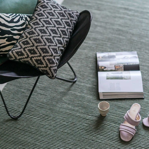 Sötétzöld juta futószőnyeg 75x245 cm Ribbon – Mette Ditmer Denmark-image-4