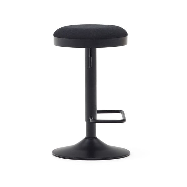 Fekete kárpitozott állítható magasságú bárszék szett 2 db-os (ülésmagasság 53,5 cm) Zaib – Kave Home-image-3