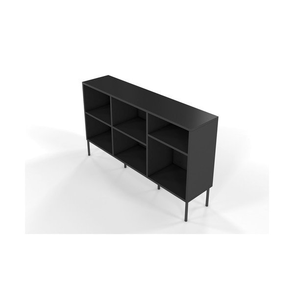 Mirka fekete alacsony könyvespolc - Skandica-image-3