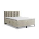 Szürkésbarna ágyneműtartós boxspring ágy 180x200 cm Puhala – Makamii