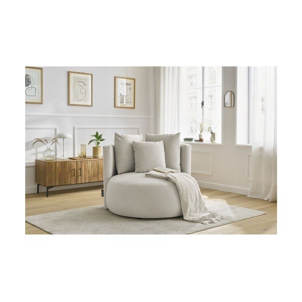 Bézs bársony fotel Cesar – Bobochic Paris-image-1