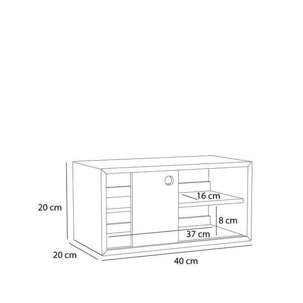 Natúr színű fali polc tölgyfa dekorral 40 cm Slide – Hübsch-image-4
