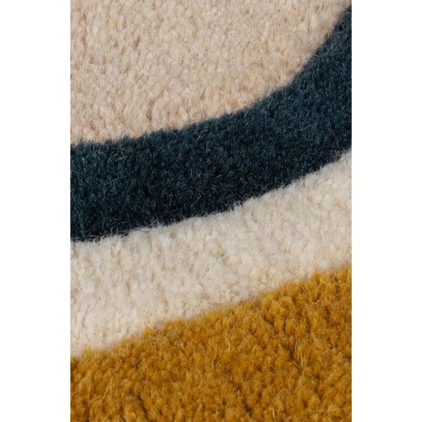 Krémszínű kézi szövésű gyapjú szőnyeg 120x170 cm Leo Scallop – Flair Rugs-image-2
