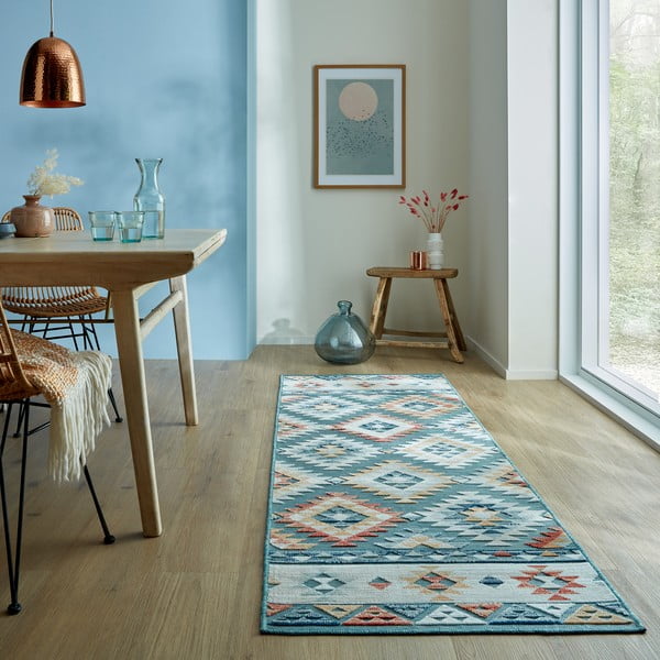 Kék kültéri futószőnyeg 80x230 cm Avery Blue – Flair Rugs-image-1