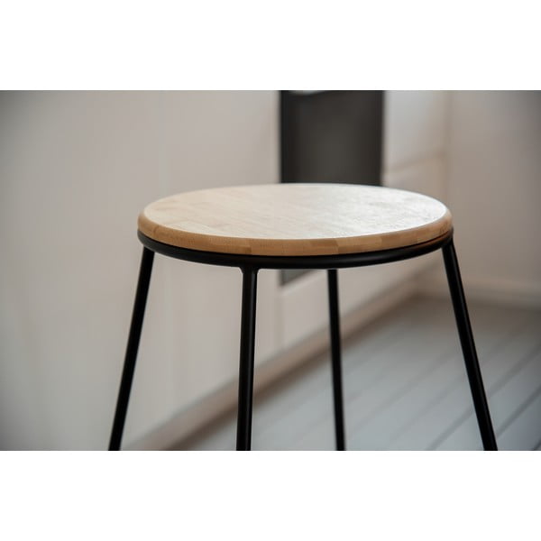 Fekete-natúr színű bárszék szett 2 db-os (ülésmagasság 70 cm) Loft – Wenko-image-3