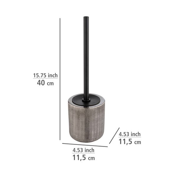 Ezüstszínű kerámia WC-kefe Rivara – Wenko-image-2