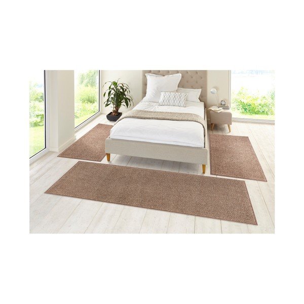 Pure 3 db-os barna futószőnyeg szett - Hanse Home-image-1