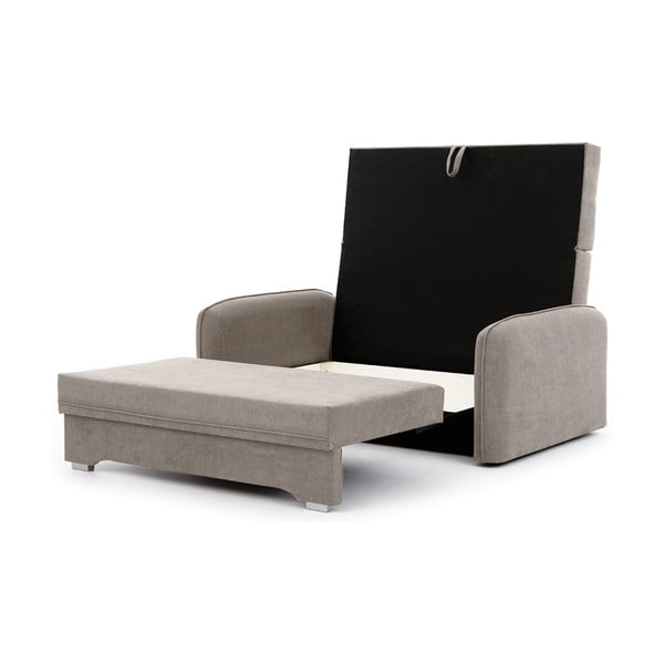 Bézs zsenília kinyitható-tárolóhelyes kanapé 155 cm Laine – ELTAP-image-2