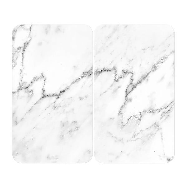 Edzett üveg tűzhely fedőlap szett 2 db-os 30x52 cm Marble – Wenko