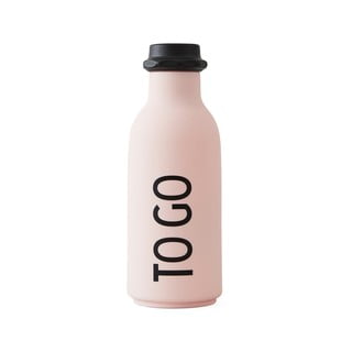 To Go világos rózsaszín vizes palack, 500 ml - Design Letters