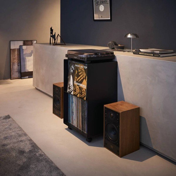 Fekete fém gurulós polcos állvány 40x73x38 cm Tower – YAMAZAKI-image-1