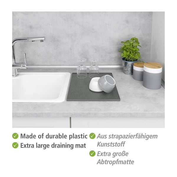 Szürke gumi edénycsepegtető alátét 40x30 cm Maxi – Wenko-image-3