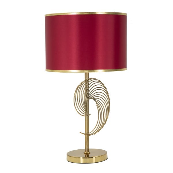 Spiral piros asztali lámpa, aranyszínű szerkezettel - Mauro Ferretti
