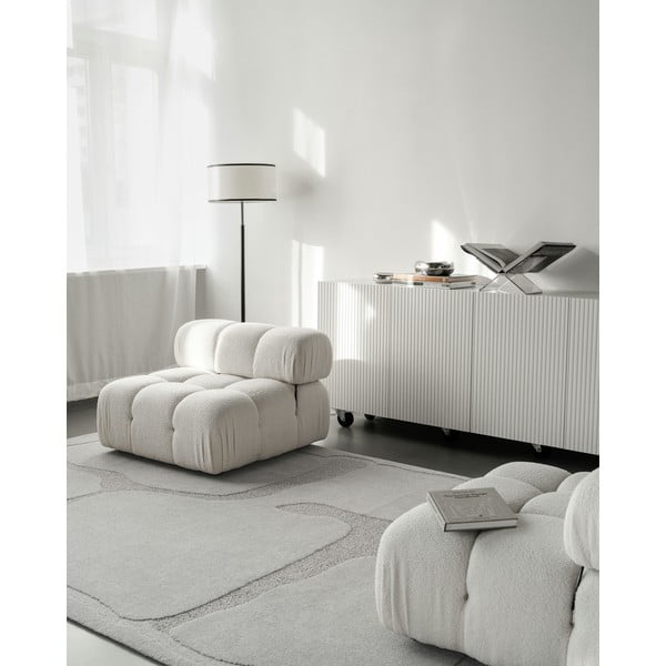 Világosszürke gyapjú szőnyeg 200x300 cm Morphic Organica – Agnella-image-1