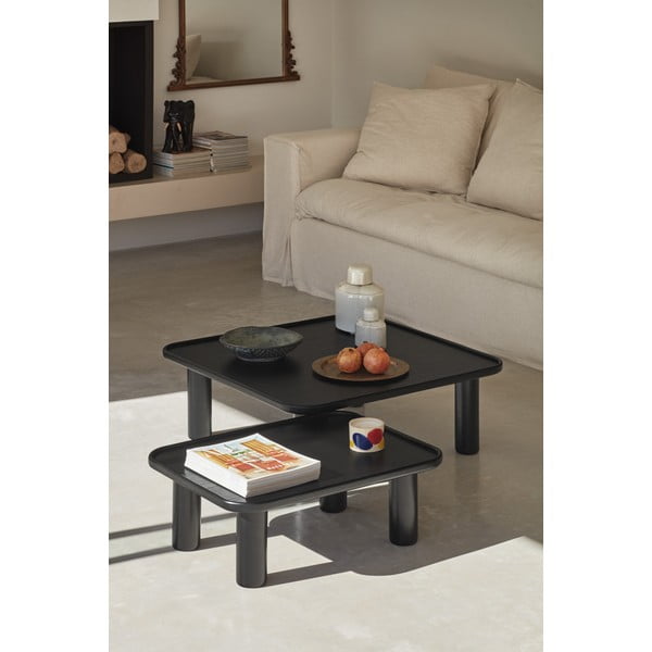 Nest 2 db-os fekete tárolóasztal szett - Teulat-image-2