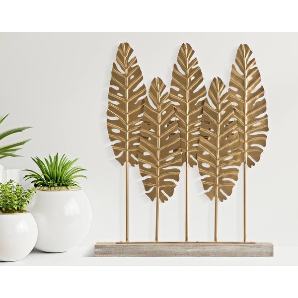Long Leaf aranyszínű dekorációs szobor - Mauro Ferretti-image-1
