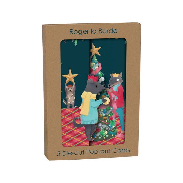 Üdvözlőlap szett 5 db-os karácsonyi mintával Animal Crackers  – Roger la Borde-image-1