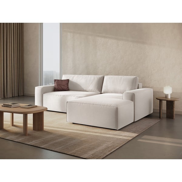 Bézs kinyitható sarokkanapé (jobb oldali) Jodie – Micadoni Home-image-1