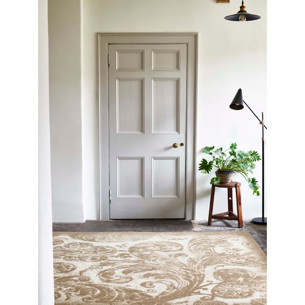 Bézs gyapjú szőnyeg 200x300 cm Damask – Agnella-image-1
