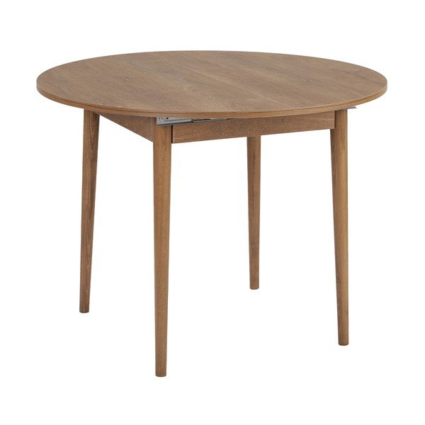 Kerek bővíthető étkezőasztal hosszabbító asztallappal tölgyfa dekorral ø 100 cm Viona – Kalune Design