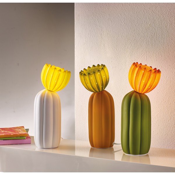 Narancssárga konnektorhoz csatlakoztatható fénydekoráció ø 10 cm Cactus – Brandani-image-1
