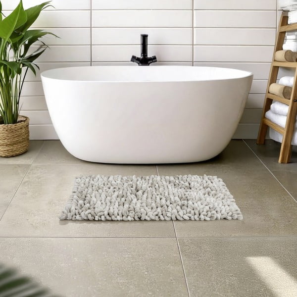 Szürkésbézs textil fürdőszobai kilépő 60x90 cm Lerici – Wenko-image-1