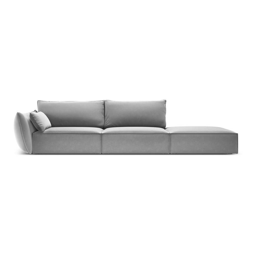 Világosszürke bársony kanapé, bal oldali 264 cm Vanda  Mazzini Sofas