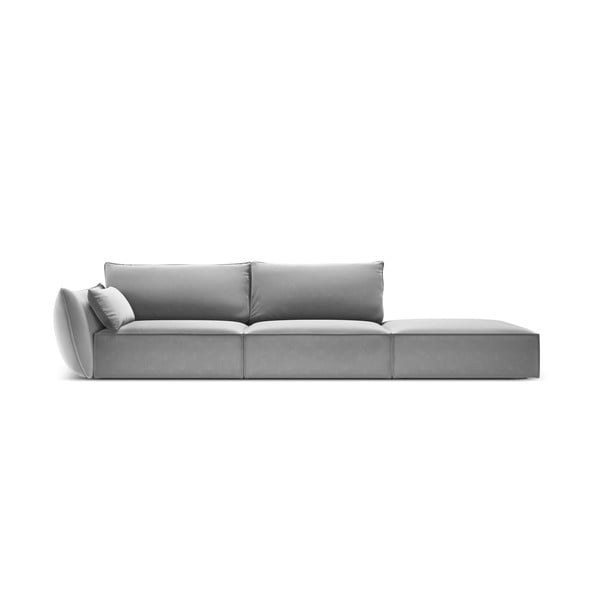 Világosszürke bársony kanapé, bal oldali 264 cm Vanda – Mazzini Sofas