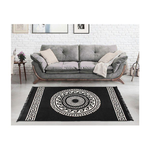 Mandala bézs-fekete kétoldalas szőnyeg, 120 x 180 cm-image-3