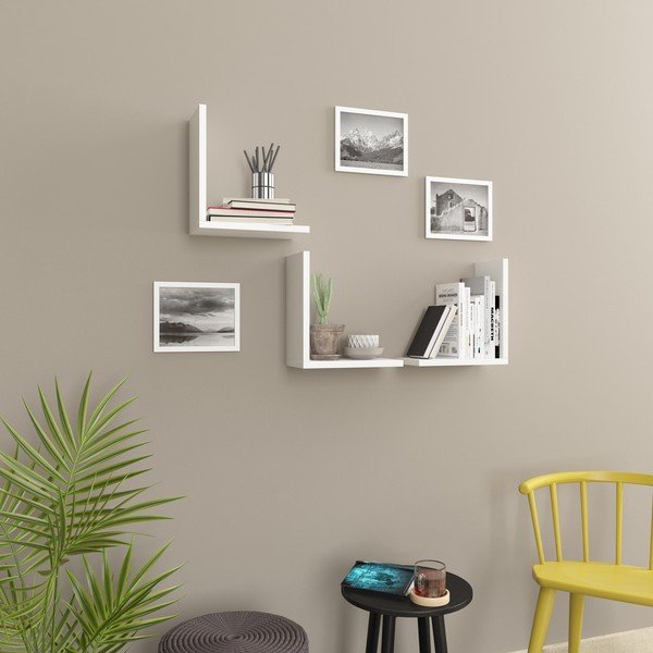 Fehér polc készlet 3 db-os Wesley – Kalune Design-image-1