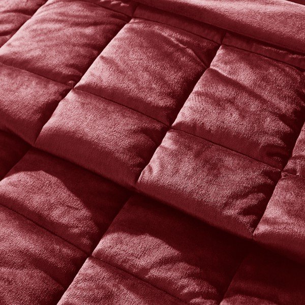 Borvörös bársony steppelt ágytakaró 220x220 cm Kingsley Matt Velvet – Catherine Lansfield-image-2