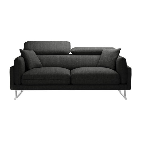 Gigi antracitszürke kétszemélyes kanapé, szürke szegéllyel - L'Officiel Interiors