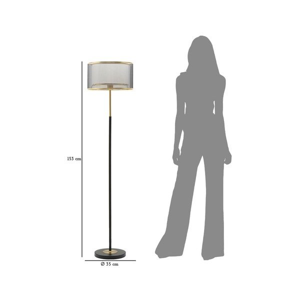 Fekete-aranyszínű állólámpa textil búrával (magasság 153 cm) Levels – Mauro Ferretti-image-4