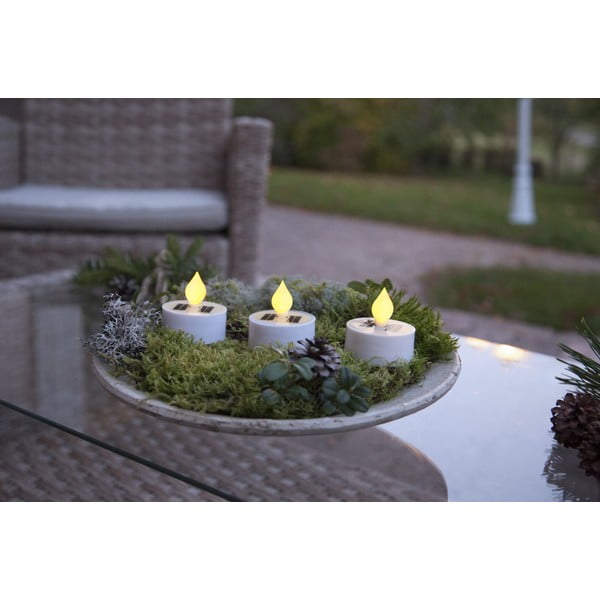 Napelemes kültéri LED gyertya szett 3 db-os (magasság 5,5 cm) Saul – Star Trading-image-4