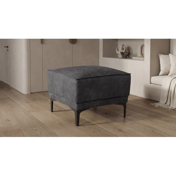 Antracitszürke bőrutánzat puff Copenhagen – Scandic-image-4