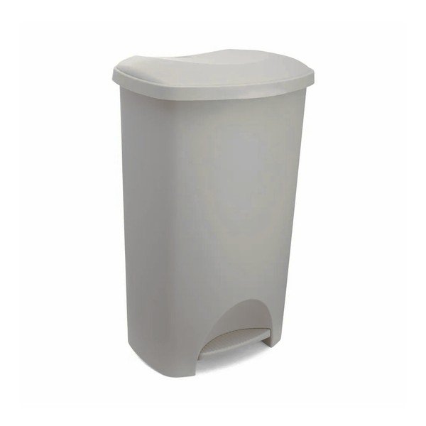 Szürkésbézs műanyag pedálos szemetes 50 l – Addis