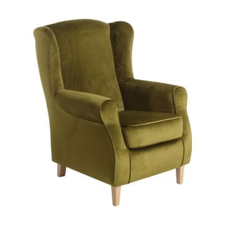 Lorris Velour Olive olíva zöld füles fotel - Max Winzer