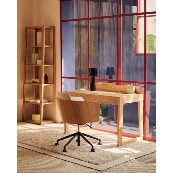 Íróasztal kőrisfa dekoros asztallappal 60x120 cm Arandu – Kave Home-image-1