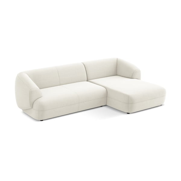 Fehér bársony sarokkanapé (jobb oldali) Moana – Makamii-image-3