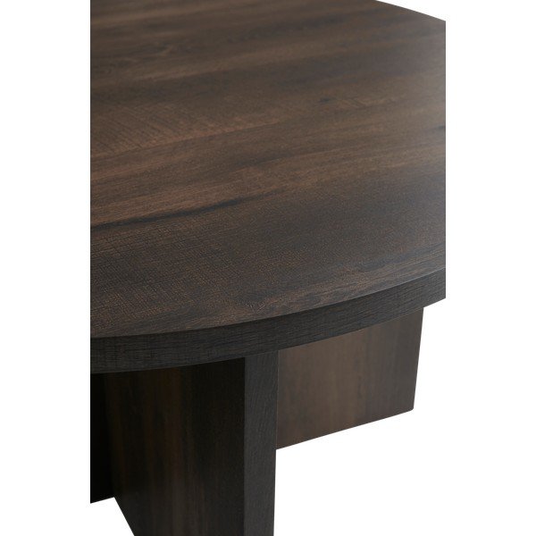 Barna MDF kerek dohányzóasztal ø 85 cm Poppy – Ellos Home-image-3