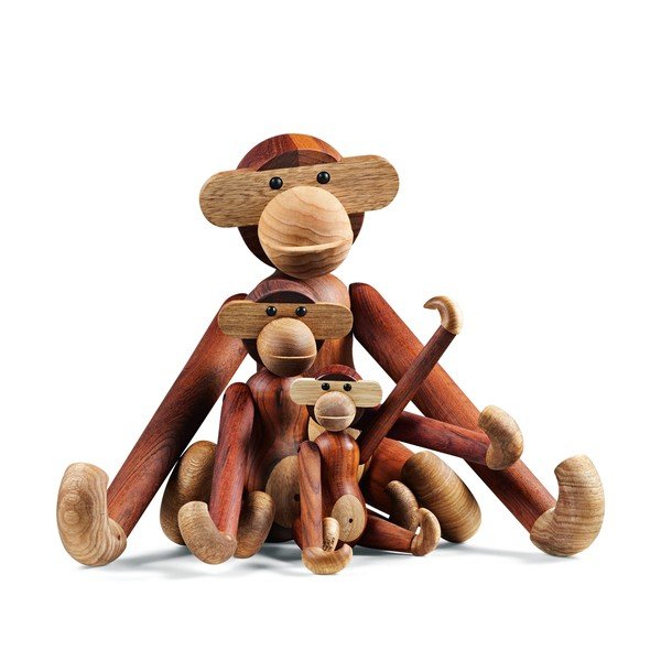 Bojesen Denmark Monkey dekorációs figura tömör fából - Kay-image-3