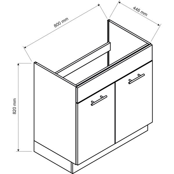 Egyenes konyhabútor munkalap nélkül (összeszerelés nélkül) 240 cm Kian – STOLKAR-image-4
