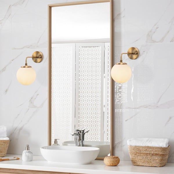 Fehér-sárgaréz színű fali lámpa ø 15 cm Viran – Opviq lights-image-2