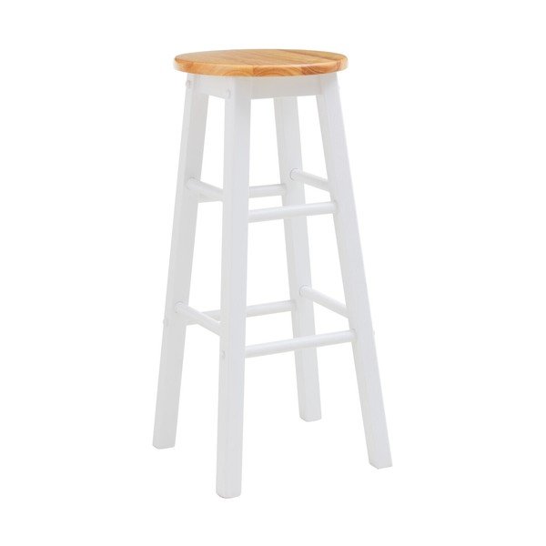 Fehér-natúr színű kaucsukfa bárszék (ülésmagasság 74 cm) Chester – Premier Housewares