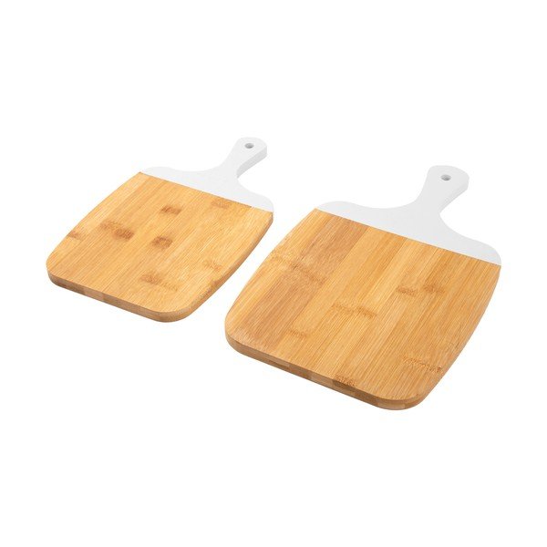 Gourmet 2 db-os bambusz vágódeszka szett fehér fogantyúval - PT LIVING-image-3