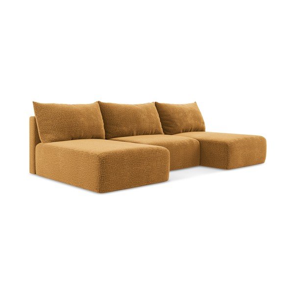 Narancssárga kinyitható-tárolóhelyes sarokkanapé Kalena – Makamii-image-2