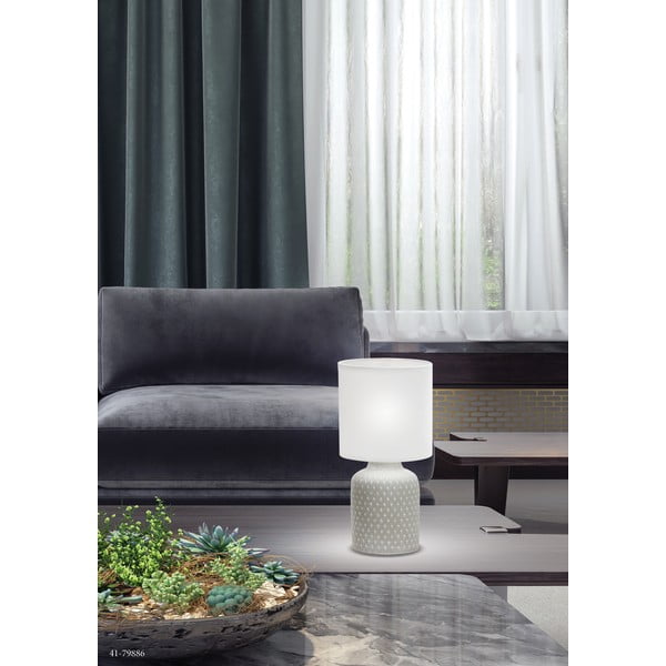 Szürke asztali lámpa textil búrával (magasság 32 cm) Iner – Candellux Lighting-image-1